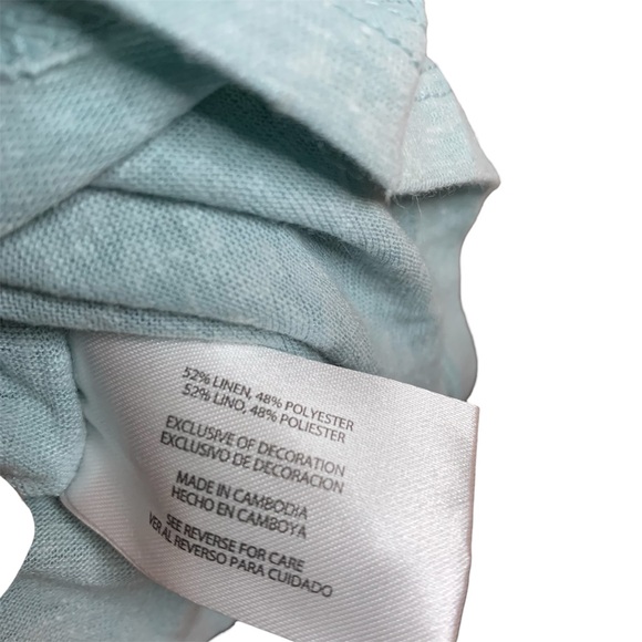 Orvis Ladies' 3/4 Sleeve Relaxed Fit V-Neck Linen Blend Top S - Picture 2 of 3